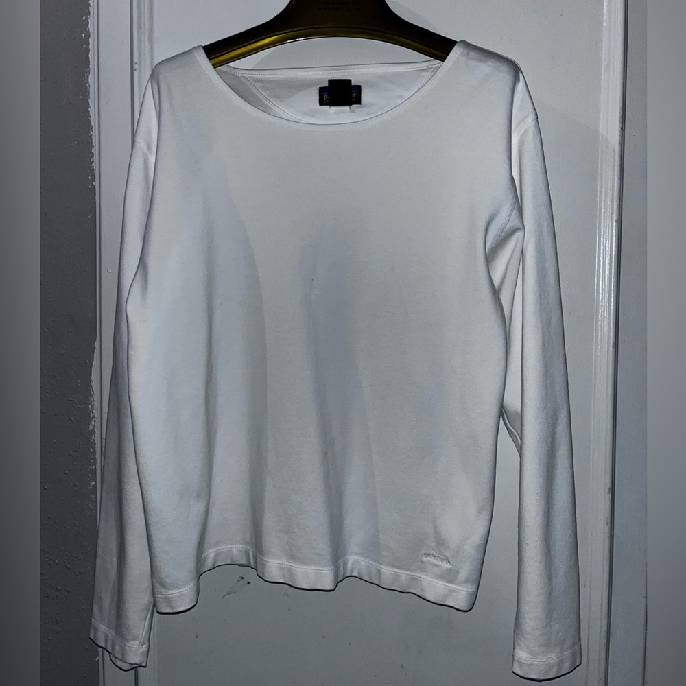 Patagonia White Long Sleeve Women's Top size Large
